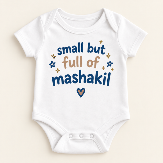 "Full of Mashakil Onesie" NEWBORN