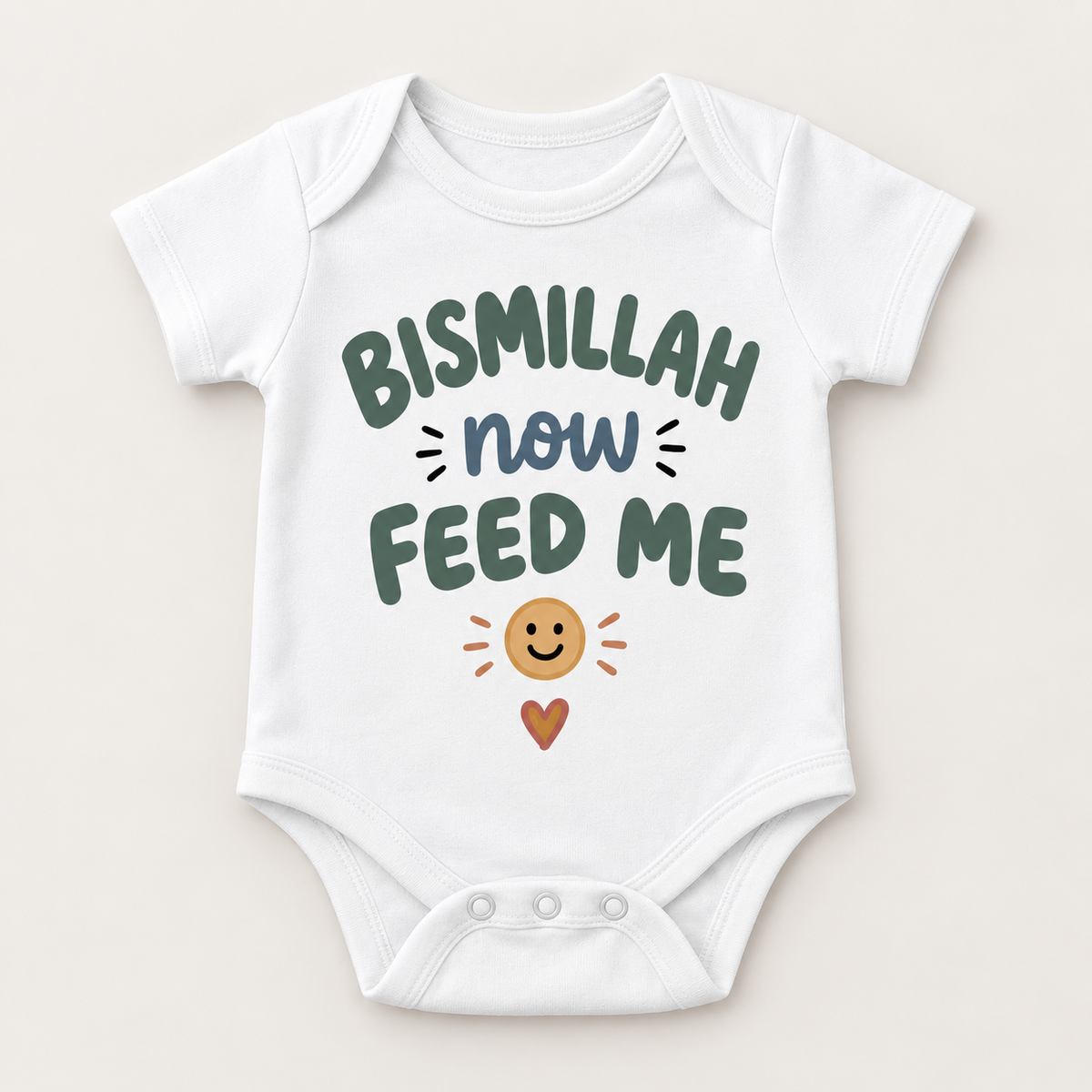 "Bismillah Feed Me Onesie" NEWBORN