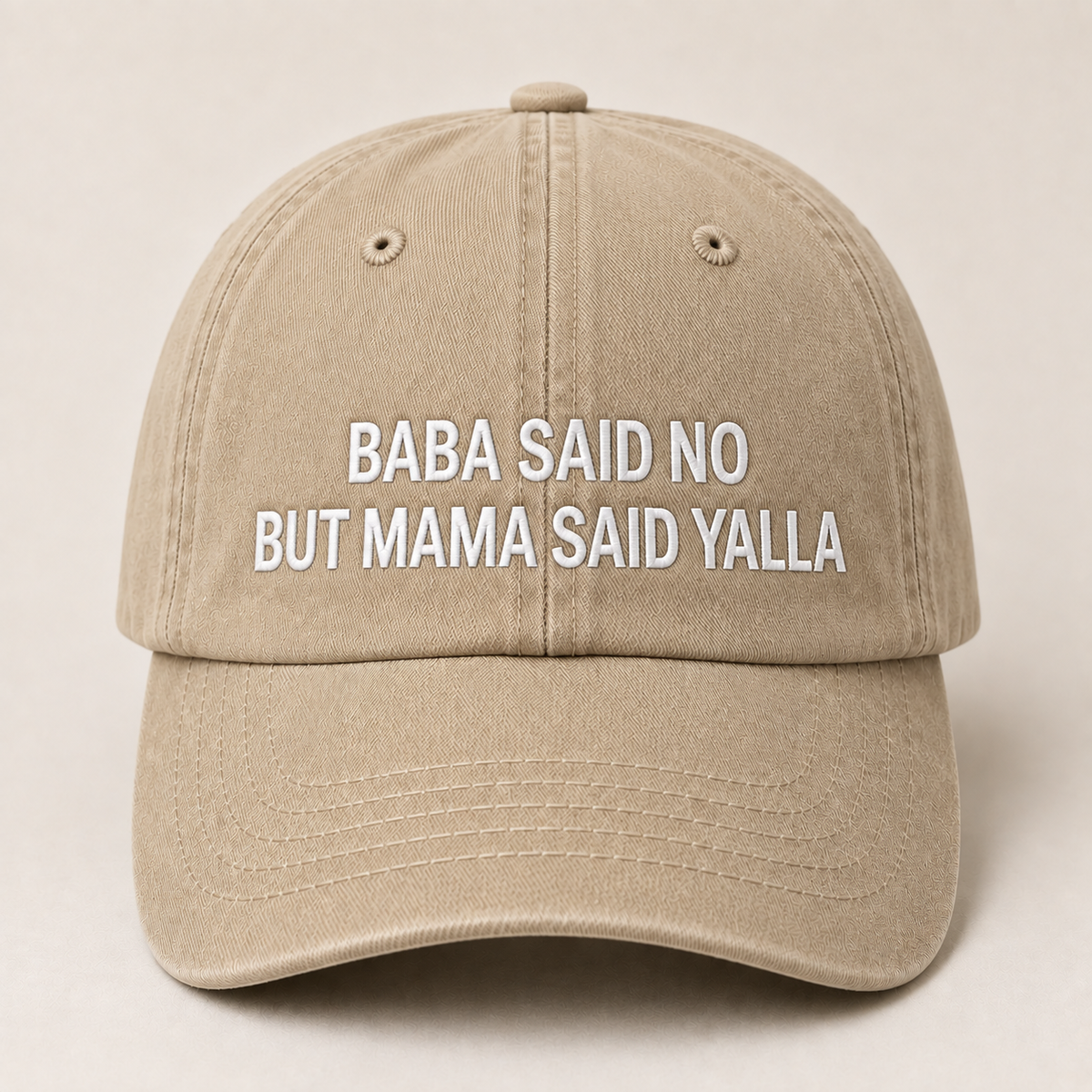"BABA SAID NO BUT MAMA SAID YALLA" Kids Cap