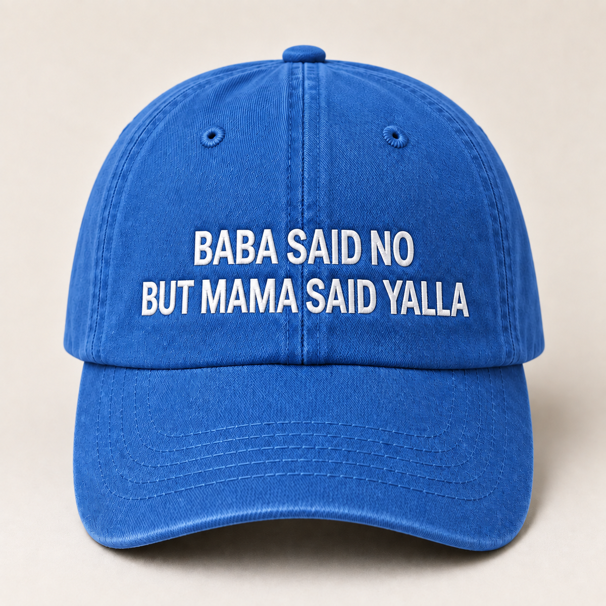 "BABA SAID NO BUT MAMA SAID YALLA" Kids Cap