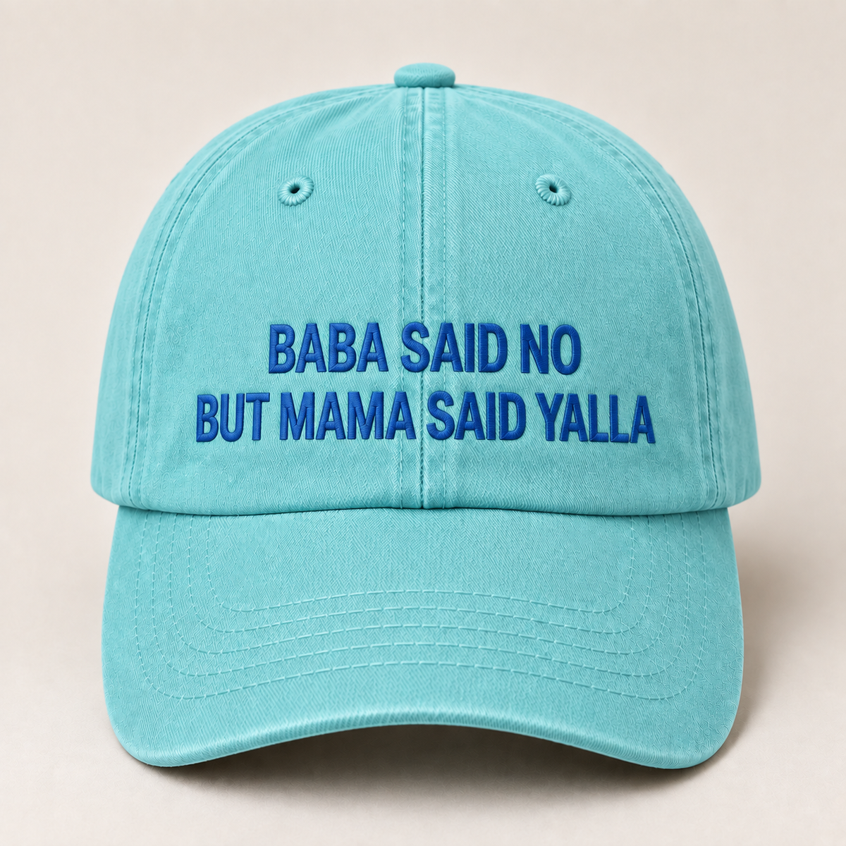 "BABA SAID NO BUT MAMA SAID YALLA" Kids Cap