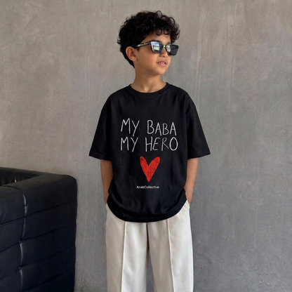 "BABA, MY HERO" KIDS Tee