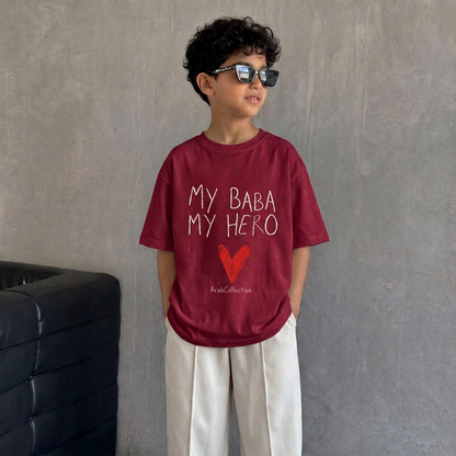 "BABA, MY HERO" KIDS Tee