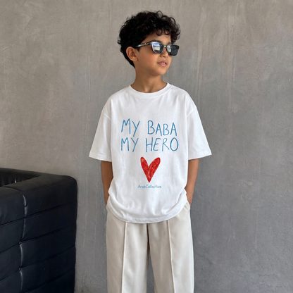 "BABA, MY HERO" KIDS Tee