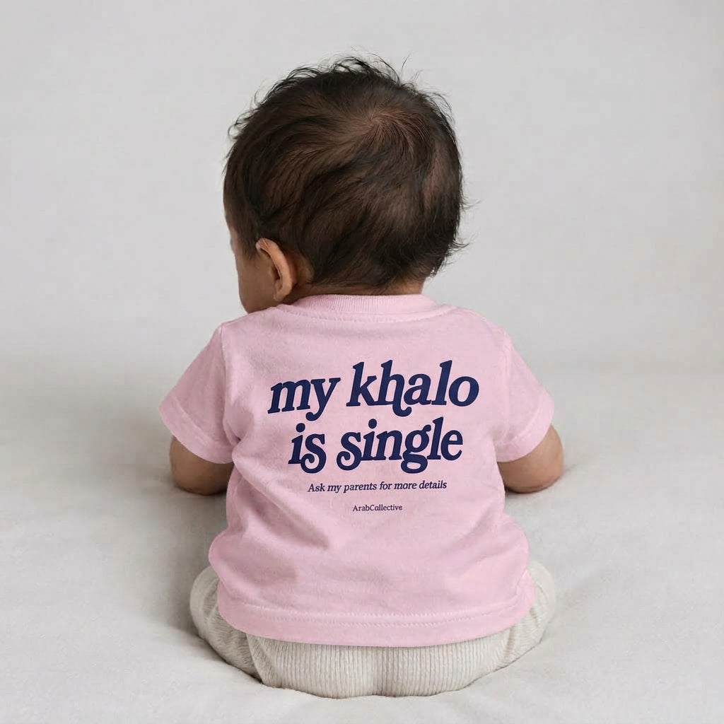 "MY KHALO IS SINGLE" NEWBORN Tee - ArabCollective