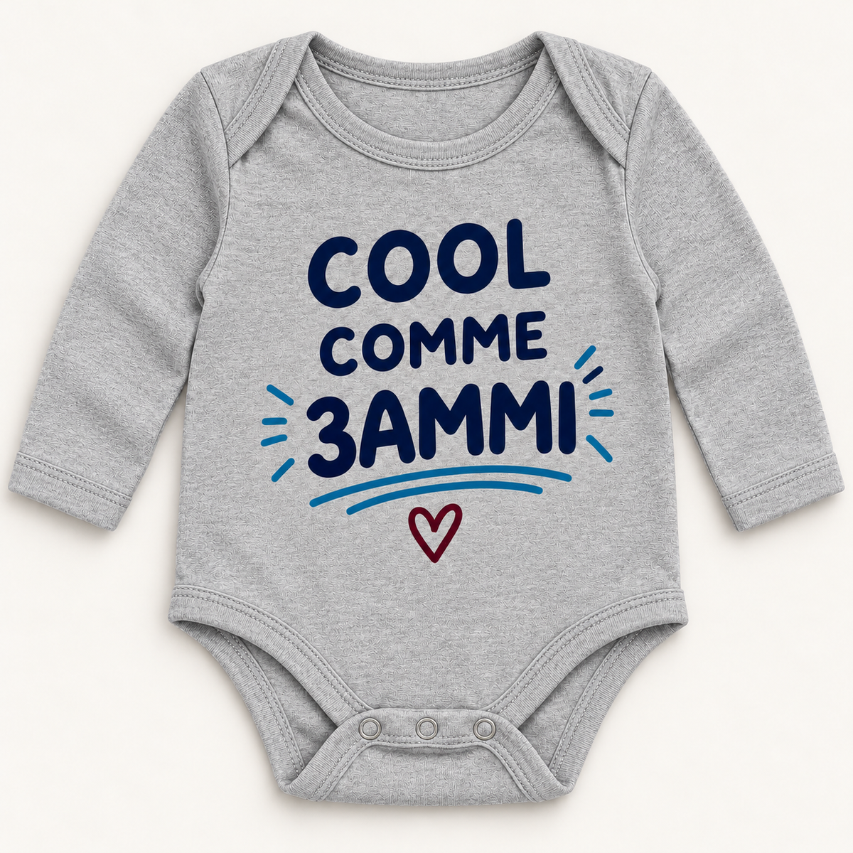 "COOL COMME 3AMMI" NEWBORN ONESIE LONG SLEEVE