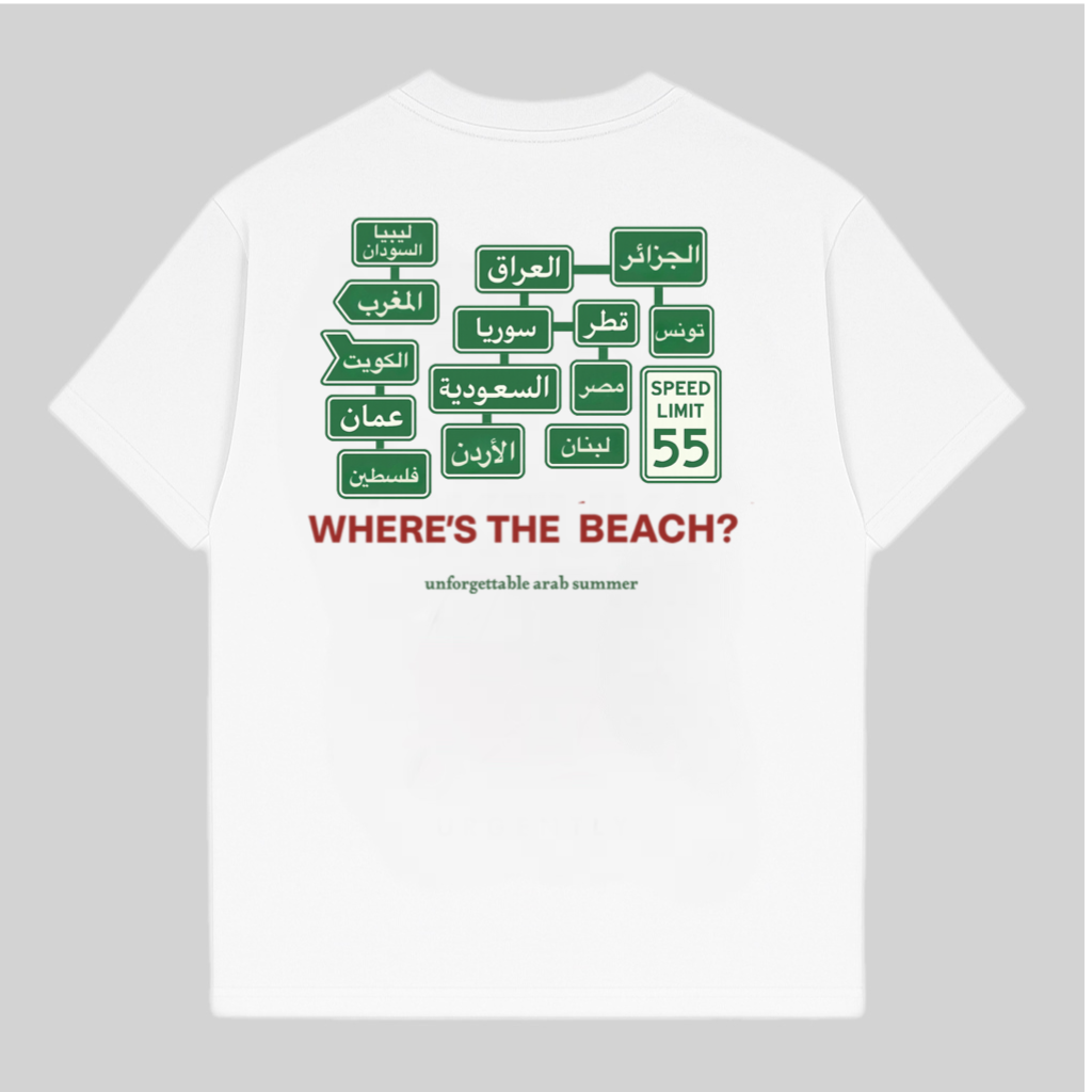 “Where is the beach?” Tee