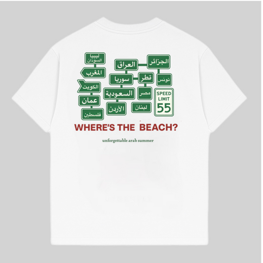 “Where is the beach?” Tee