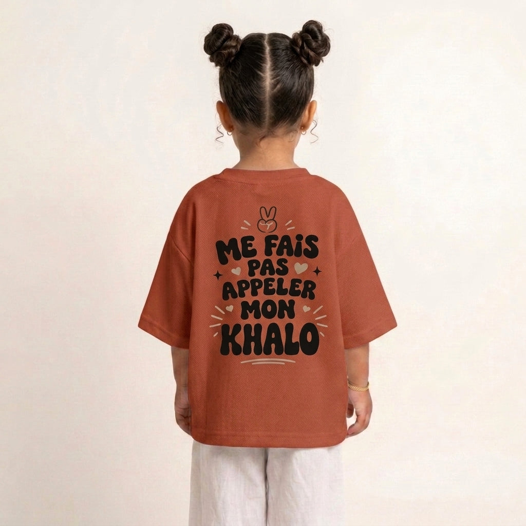 "ME FAIS PAS APPELER MON KHALO" KIDS Tee
