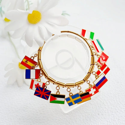 "Support Your Country" World Cup Flag Charm Bracelet