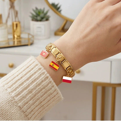 "Support Your Country" World Cup Flag Charm Bracelet