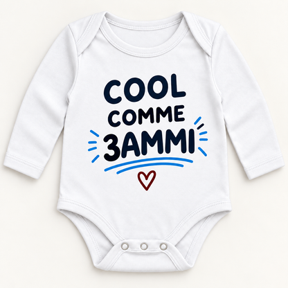 "COOL COMME 3AMMI" NEWBORN ONESIE LONG SLEEVE