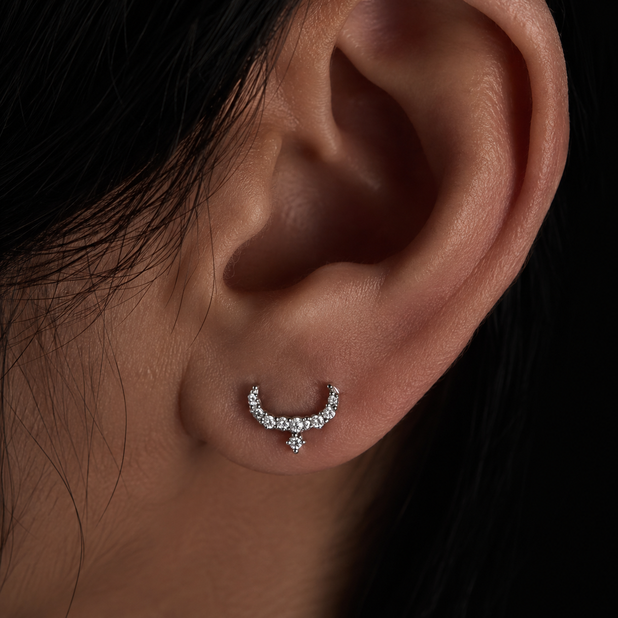 Arabic Calligraphy Initial Stud Earrings