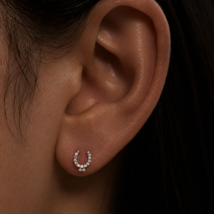 Arabic Calligraphy Initial Stud Earrings