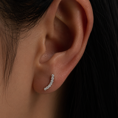 Arabic Calligraphy Initial Stud Earrings