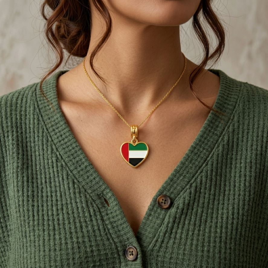 Arab Country Flag Heart Necklace