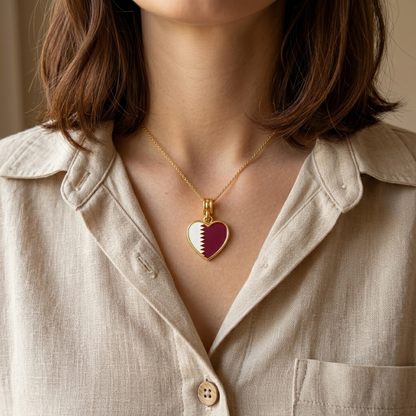 Arab Country Flag Heart Necklace