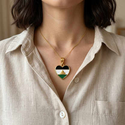 Arab Country Flag Heart Necklace