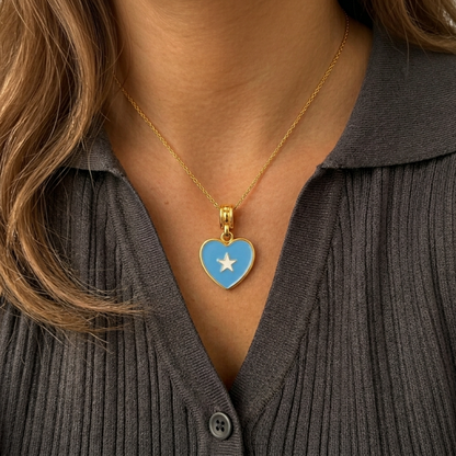 Arab Country Flag Heart Necklace