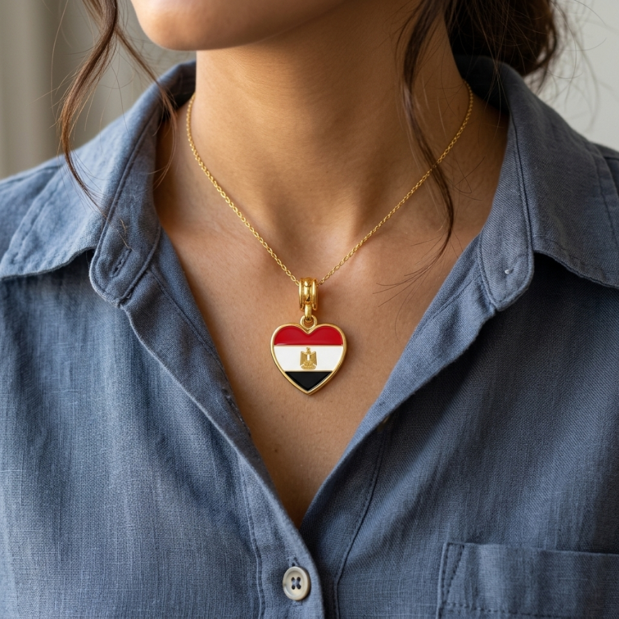 Arab Country Flag Heart Necklace