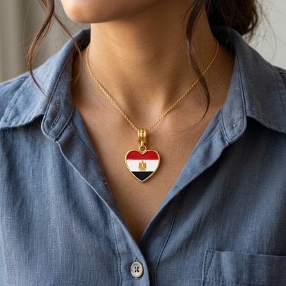 Arab Country Flag Heart Necklace