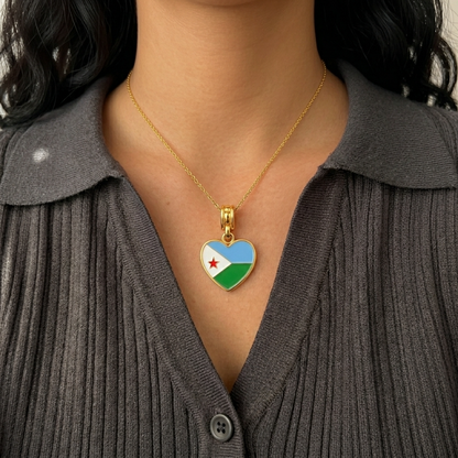 Arab Country Flag Heart Necklace