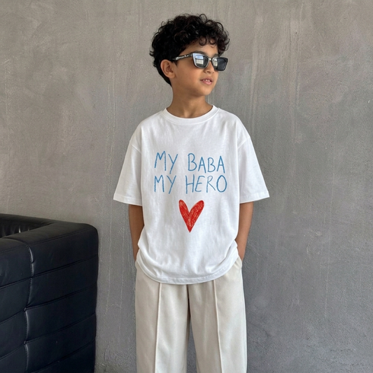 "BABA, MY HERO" KIDS Tee