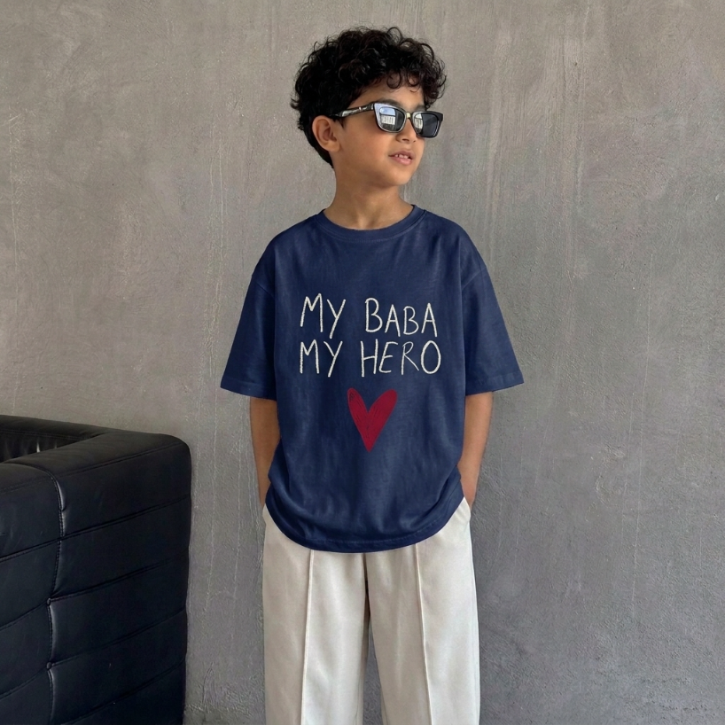 "BABA, MY HERO" KIDS Tee