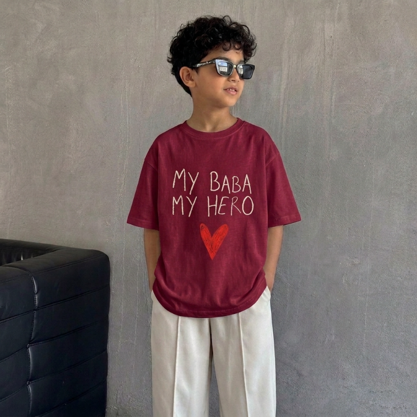 "BABA, MY HERO" KIDS Tee