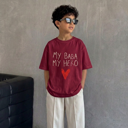 "BABA, MY HERO" KIDS Tee