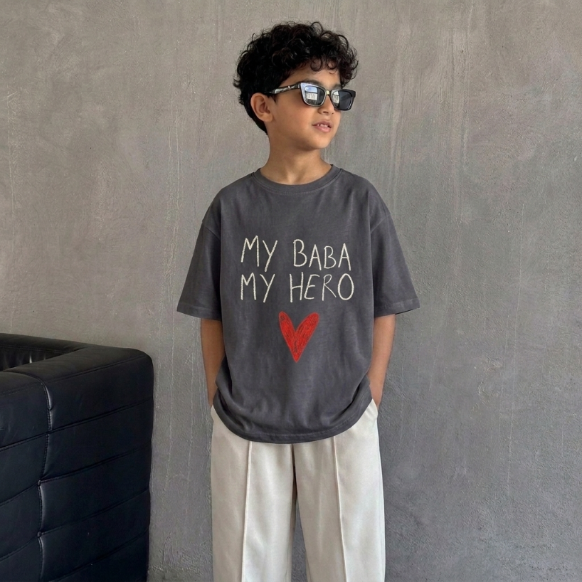 "BABA, MY HERO" KIDS Tee
