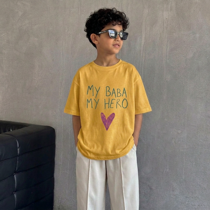 "BABA, MY HERO" KIDS Tee
