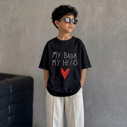 "BABA, MY HERO" KIDS Tee