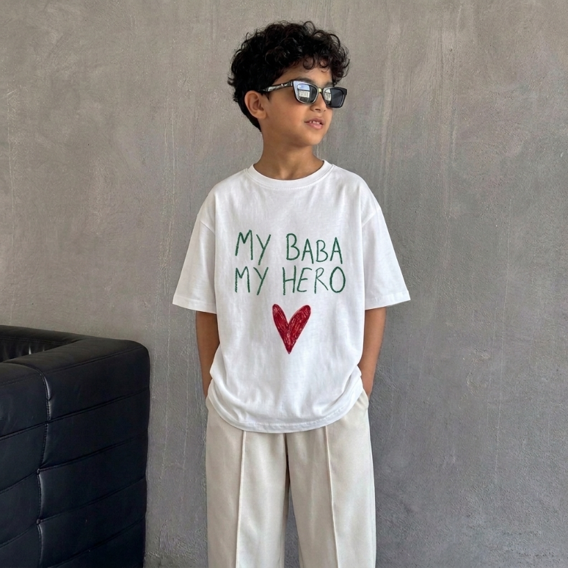 "BABA, MY HERO" KIDS Tee