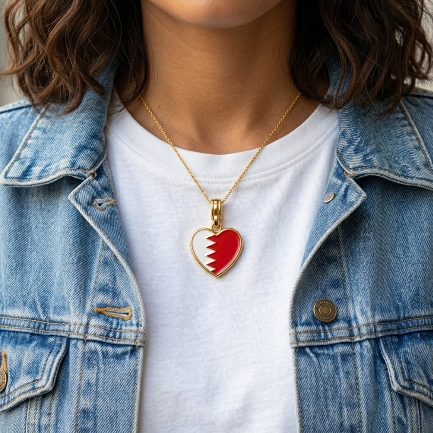 Arab Country Flag Heart Necklace