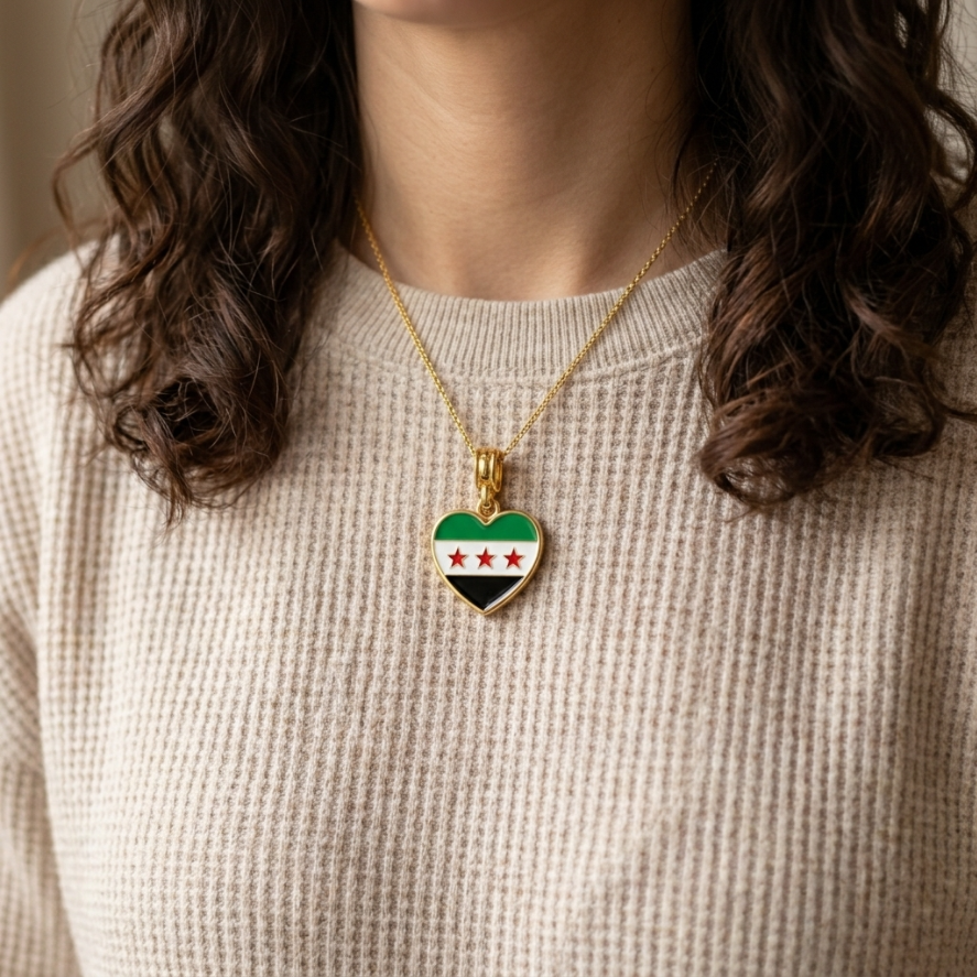 Arab Country Flag Heart Necklace