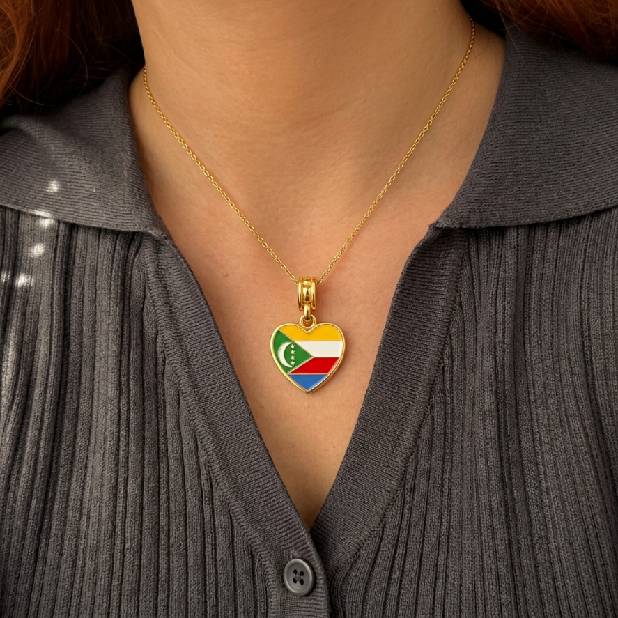 Arab Country Flag Heart Necklace