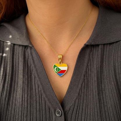 Arab Country Flag Heart Necklace