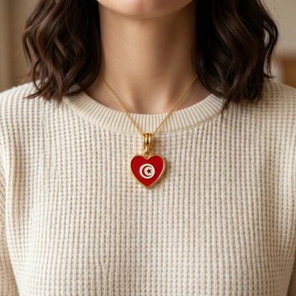 Arab Country Flag Heart Necklace