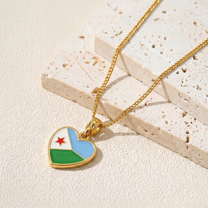 Arab Country Flag Heart Necklace