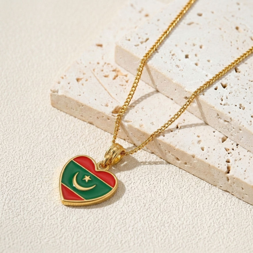 Arab Country Flag Heart Necklace