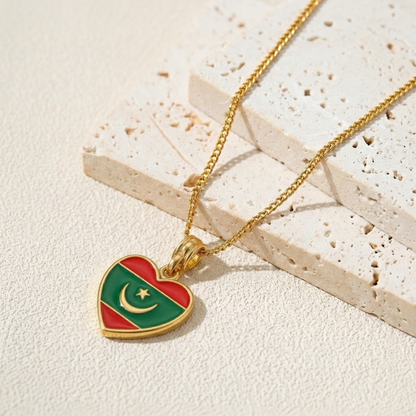 Arab Country Flag Heart Necklace
