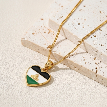 Arab Country Flag Heart Necklace