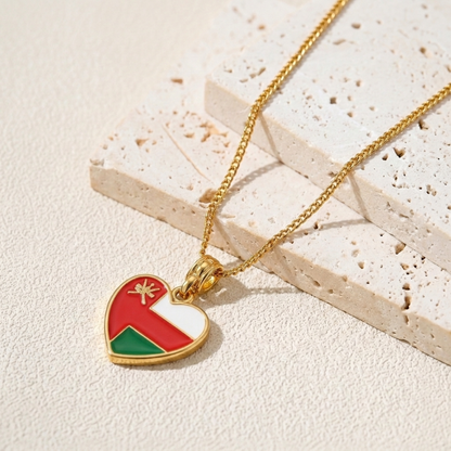Arab Country Flag Heart Necklace