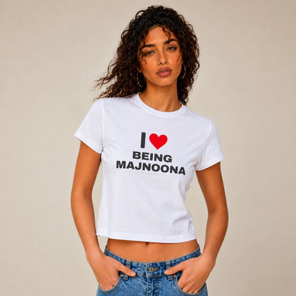 "I❤️ BEING MAJNOONA" Baby Tee