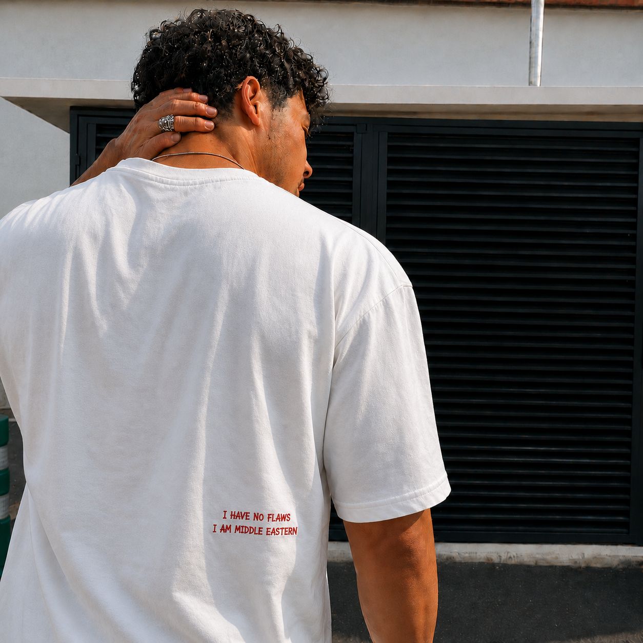 "I HAVE NO FLAWS I AM MIDDLE EASTERN" Tee