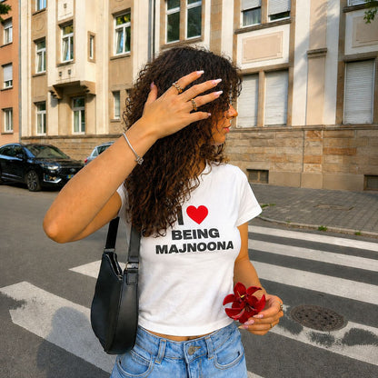 "I❤️ BEING MAJNOONA" Baby Tee