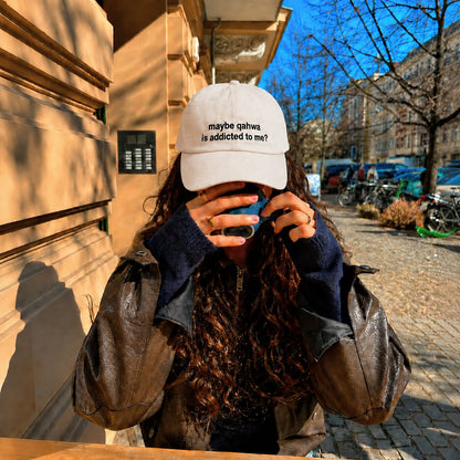 "Qahwa is addicted to me" Cap