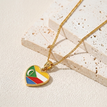 Arab Country Flag Heart Necklace